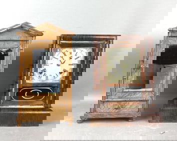 Faux Bamboo Miniature Mirrored Cabinet