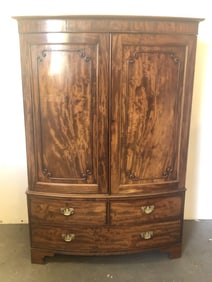 Georgian Mahogany Linen Press