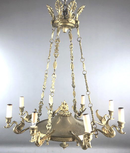 Empire Style Bronze 8 Light Chandelier (1 of 5)