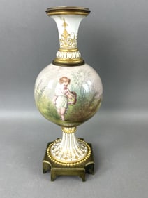 Brass & Porcelain Sevres Style Article