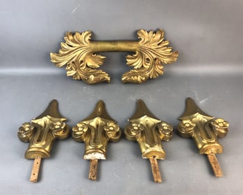 Group of 5 Gilt Wood Accent Pieces