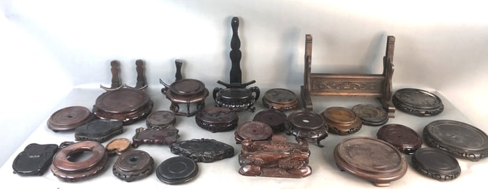 Group Of Asian Wood Stands