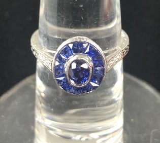 14K Gold Sapphire & Diamond Ring