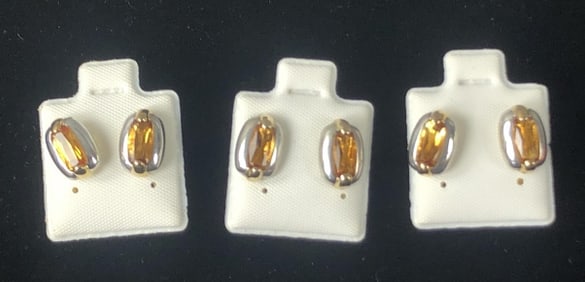 3 Pairs of Citrine Earrings