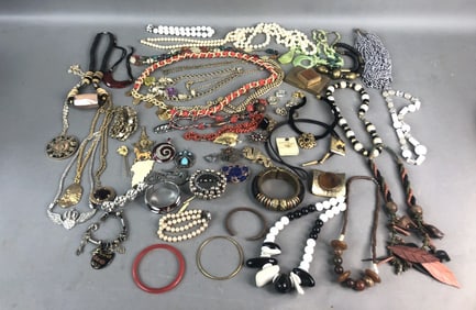 Group of Costume Jewelry Including Coral