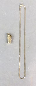 14K Gold Necklace and Charm