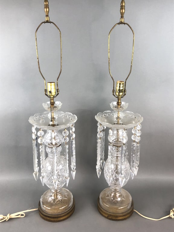 Pair of Crystal Luster Lamps (1 of 4)