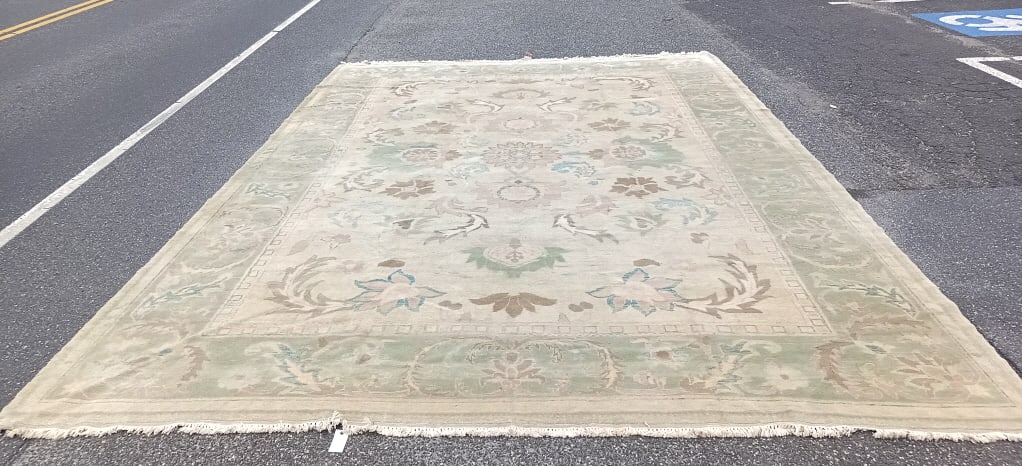 Oushak Style Rug: Oushak Style Rug 17'4" x 12' 3" Condition: Some minor stains.