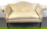 Georgian Mahogany & Upholstered Camelback Sofa