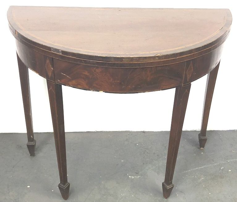 19th C. Mahogany Demilune Tea Table (1 of 7)