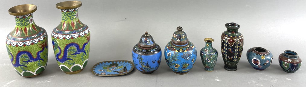 Group of 9 Brass & Cloisonne Asian Articles (1 of 10)