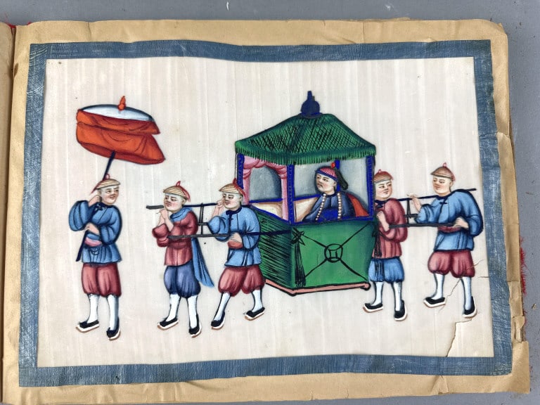 Group of 12 Asian Paintings on Rice Paper (1 of 15)