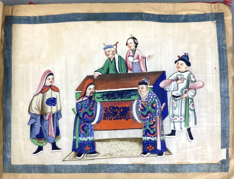 Group of 10 Asian Paintings on Rice Paper (1 of 13)