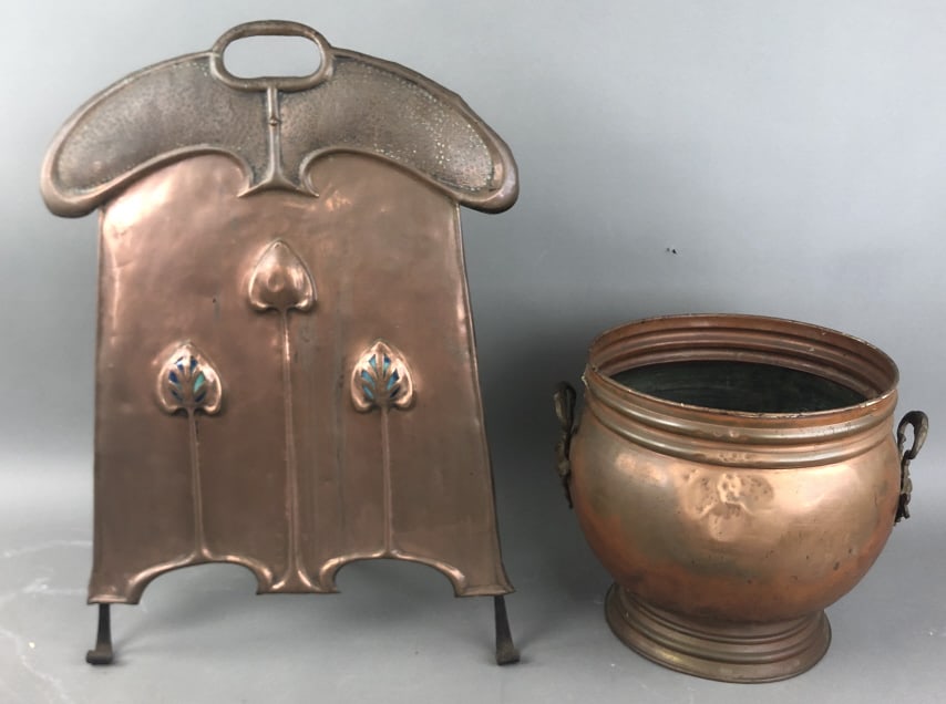 Art Nouveau Copper Fire Screen (1 of 7)