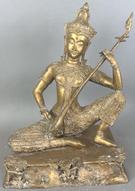 Thai Gilded Metal Statue of Saraswati (1 of 10)
