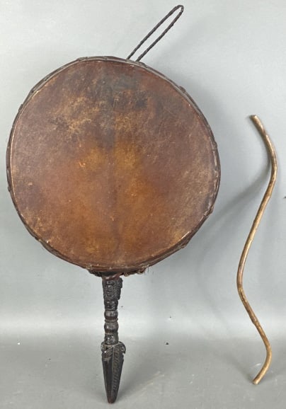 Leather and Wood Shaman Drum with Stick (1 of 13)