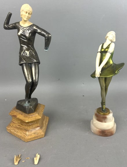 Two Art Deco Female Dancing Figurines (1 of 13)
