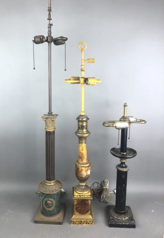 Three Neoclassical Style Column Lamps (1 of 9)