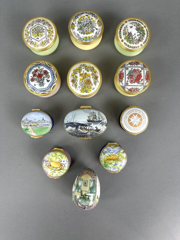 Group of 12  English Enamel Boxes (1 of 5)