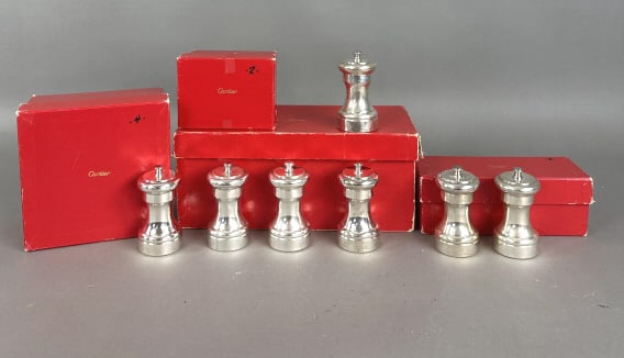 Set of 7 Cartier Sterling Silver Pepper Grinders (1 of 6)