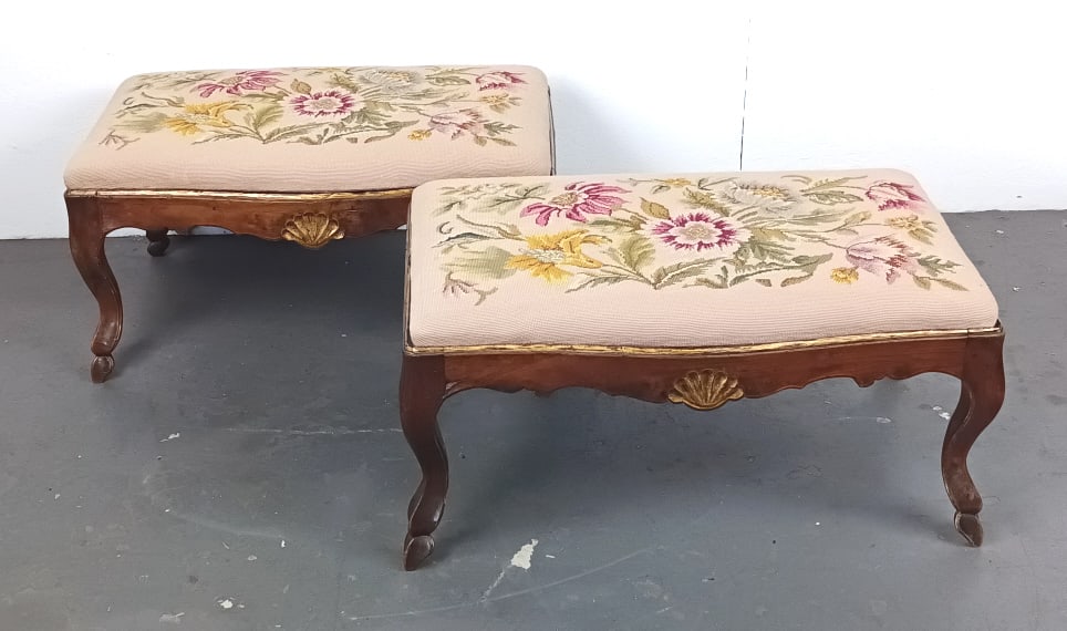 Pair 18th C. Continental Walnut Benches (1 of 6)
