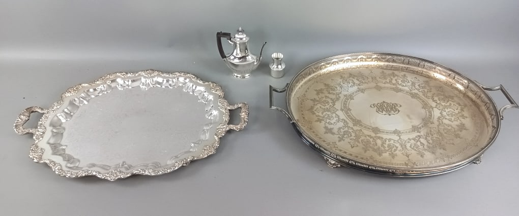 Group of  Four Silver Plate Serving Items (1 of 7)