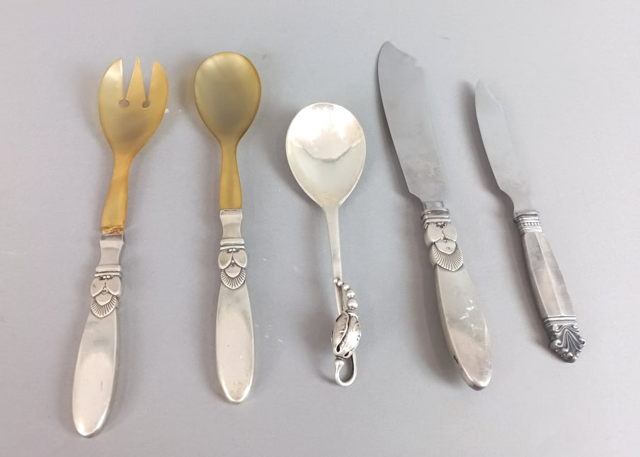 Five Georg Jensen Sterling Silver Serving Pieces (1 of 9)
