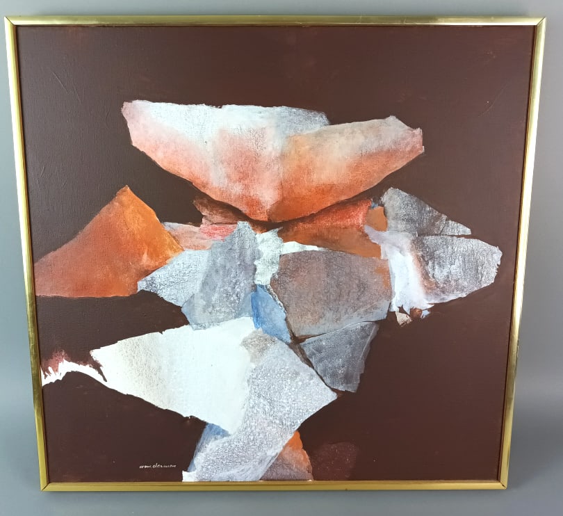 Jan Wunderman "Tache II": Jan Wunderman "Tache II". Acrylic on canvas signed (LL). Overall: 25"h x 26"w Condition: Some scratches to frame.