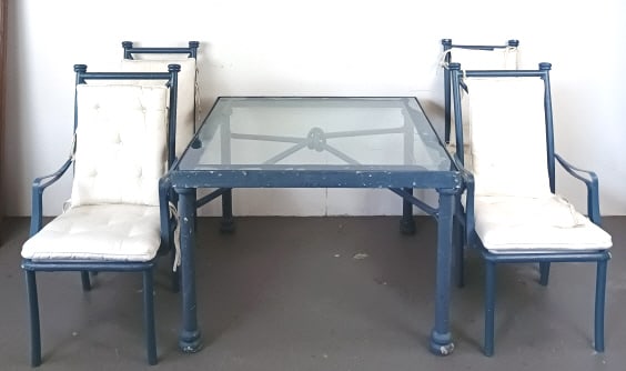Blue Metal Patio Set (1 of 7)