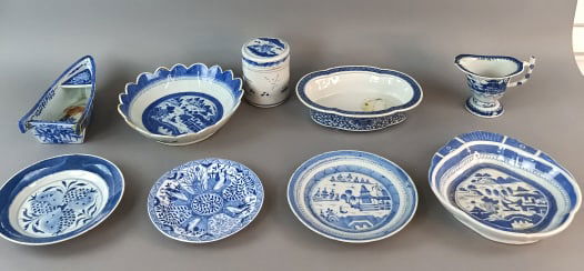 19th/20th C. Chinese Blue & White Porcelain Lot (1 of 14)