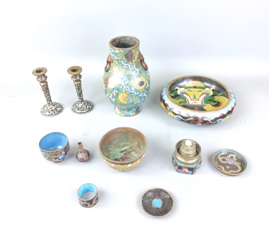 Group of Chinese Cloisonne Articles. (1 of 13)