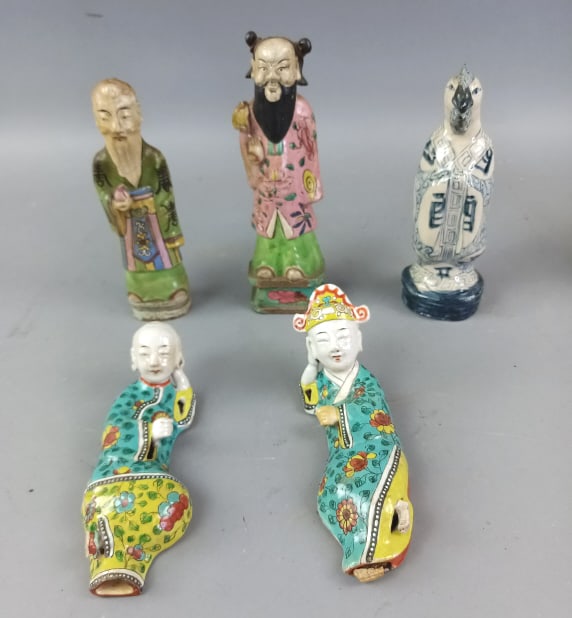 Group of 5 Chinese Porcelain Figures (1 of 10)