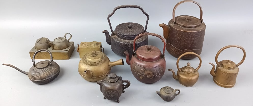 Group of Asian Metal Teapots (1 of 7)