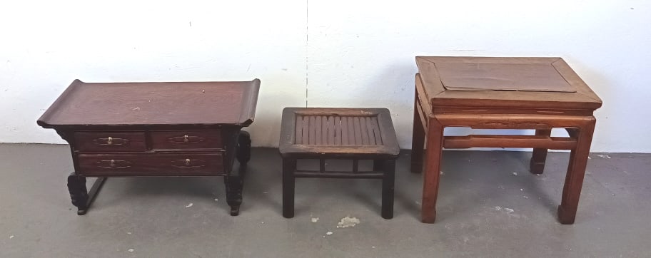 Chinese Side Table with Table Cabinet & Low Table (1 of 4)