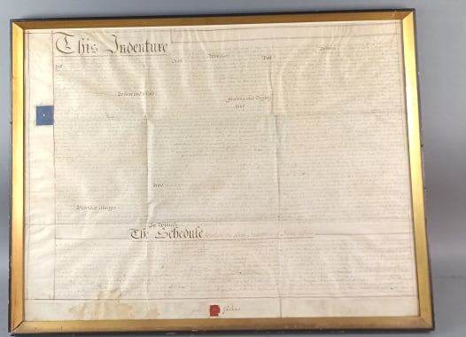 Framed Indenture Sighed John Gardiner (1 of 6)