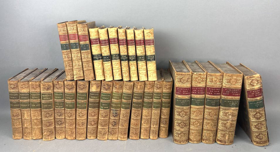 Group Of Leather Bound Books Auction