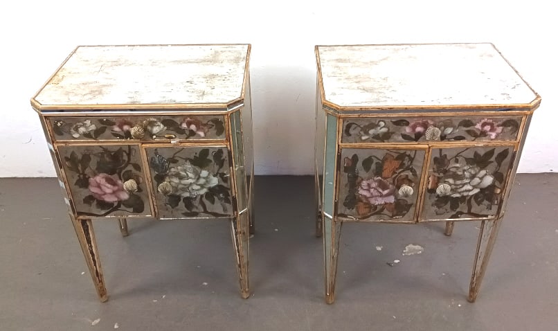 Pair of Florentine Style Mirrored Bedside Cabinets (1 of 6)