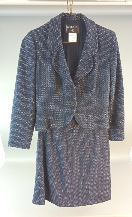 Ladies Chanel Navy Blue Suit - Skirt & Jacket (1 of 9)
