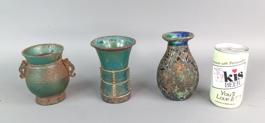 Group of Three Asian Glass Vases (1 of 7)
