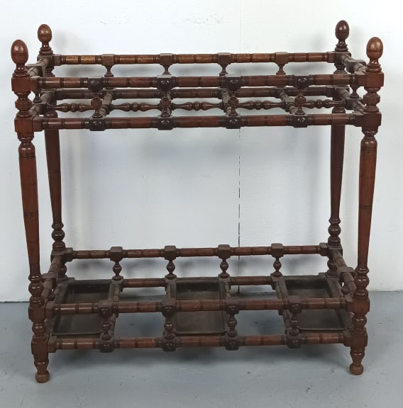 Victorian Turned Wood Umbrella Stand (1 of 8)