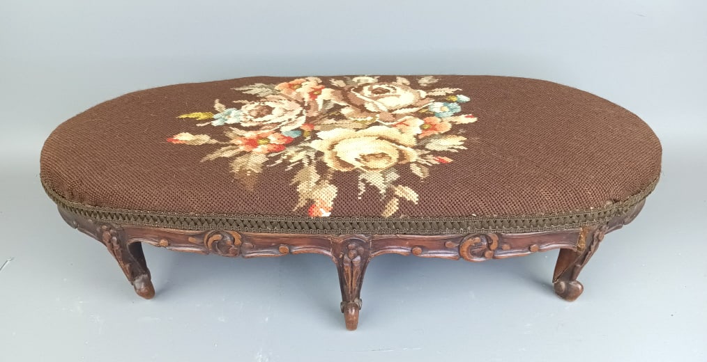 Louis XV Style Needlepoint Stool (1 of 5)