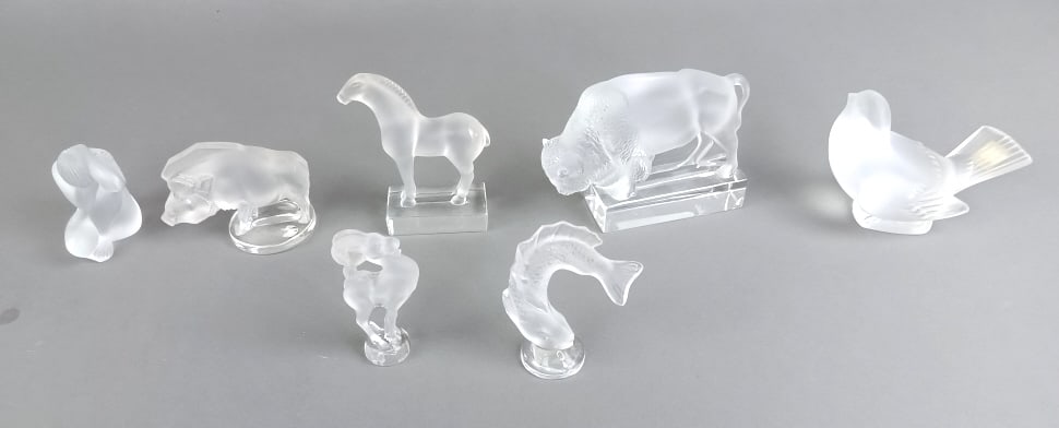 Group of Seven Lalique Figures (1 of 7)