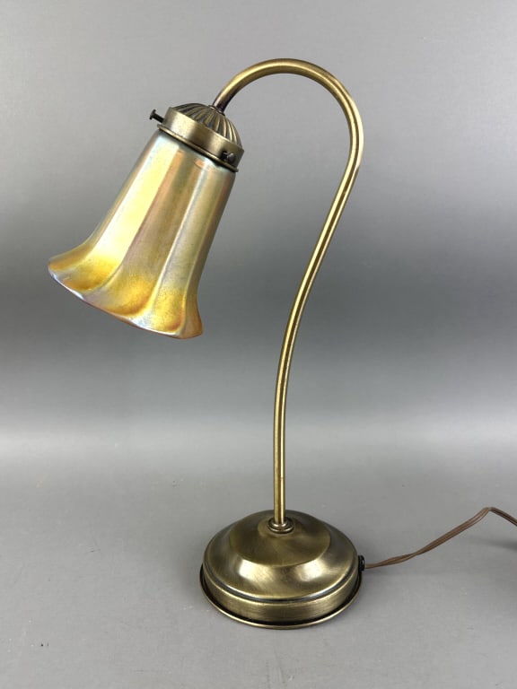 Quezal Glass Desk Lamp (1 of 7)