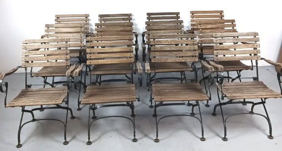 Group of 12 Wrought Iron Folding Patio Chairs (1 of 6)