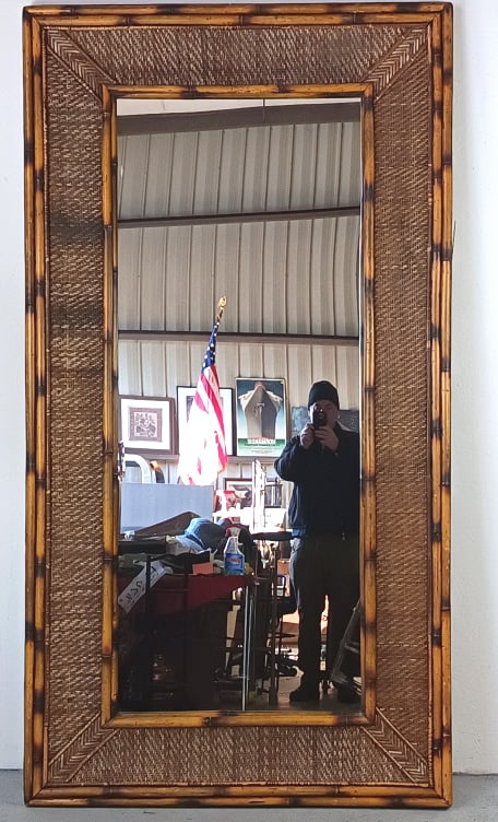 Tommy Bahama Style Bamboo and Rattan Mirror (1 of 4)