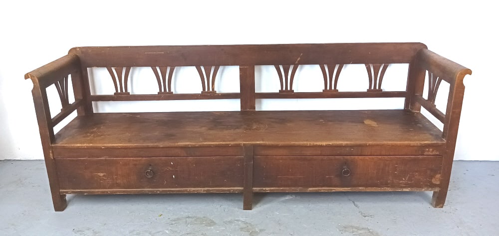 19th C. Swedish Style Wood Bench (1 of 8)