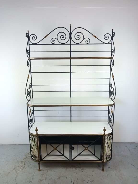 Wrought Iron & Brass Baker's Rack (1 of 4)