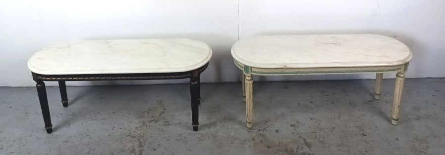 Two Louis XVI Style Marble Top Low Tables (1 of 4)