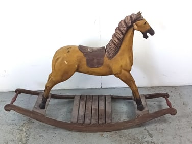 Carved Wooden Rocking Horse