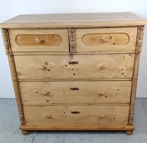19th C. Pine 5-Drawer Chest